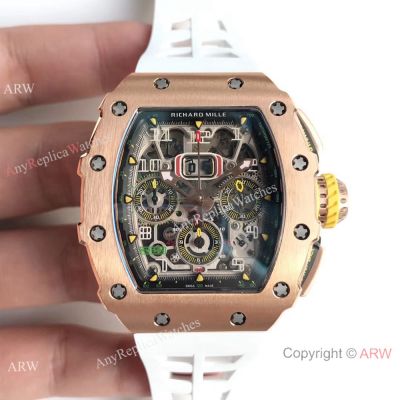 Swiss Grade Richard Mille Flyback RM 11-03 Replica Watch Rose Gold Skeleton